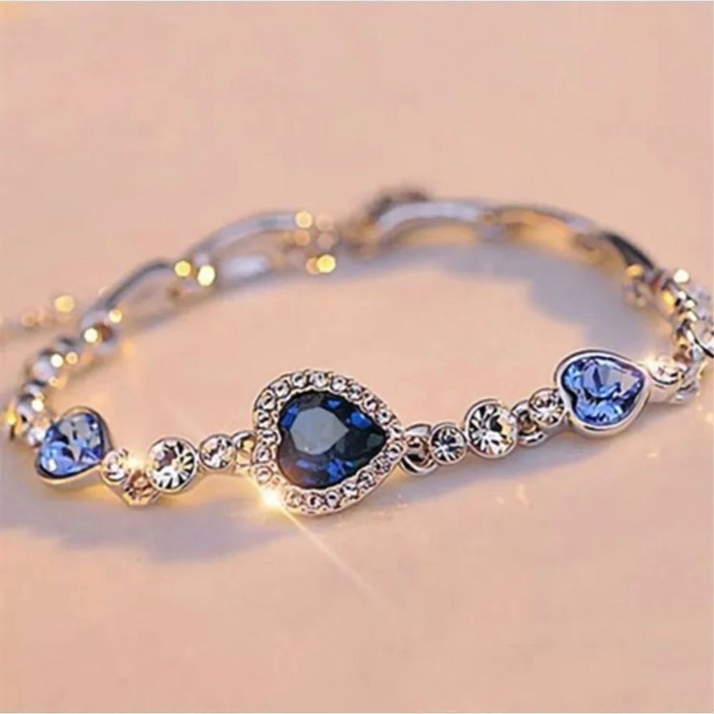 Fashion heart shaped artificial gemstone bracelet